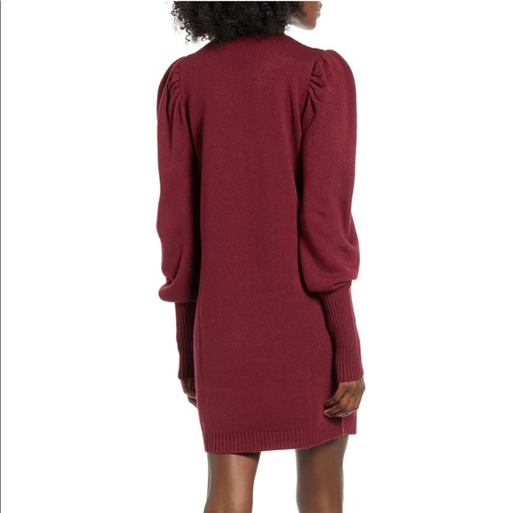 Influencers Puff Sleeve Sweater Dress 